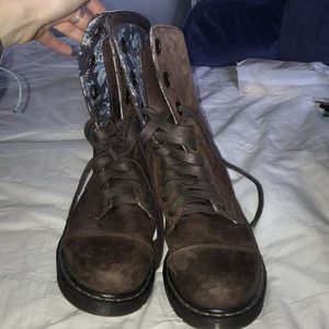 Brown chunky foldover Dr. Martens